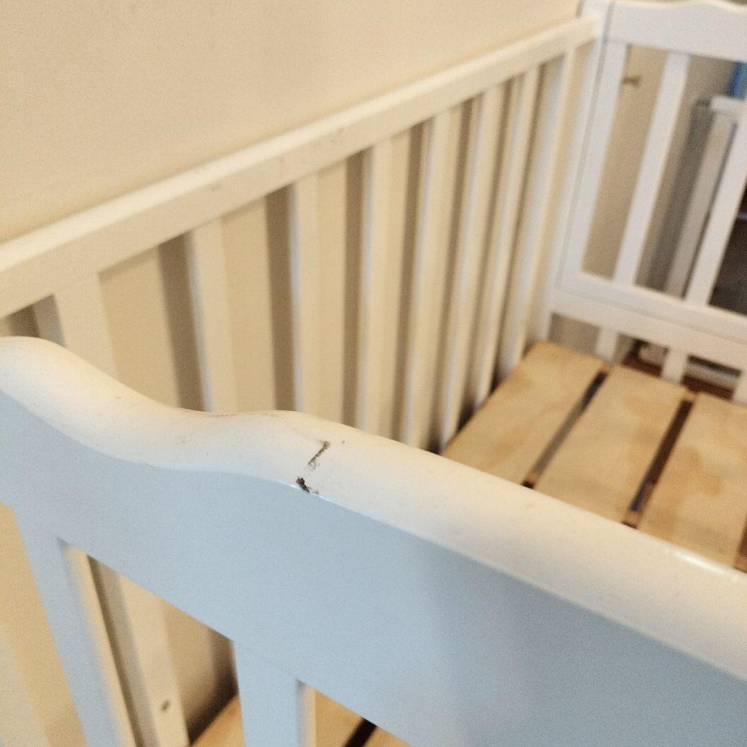 大和屋　木製ミニベビーベッド 白