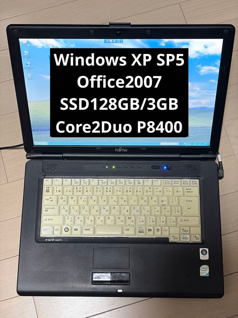 Windows XP SP5改 3GB SSD128GB Office2007