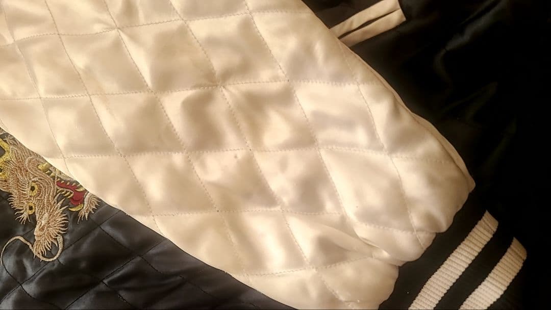 jumbo ジャンボ尾崎 龍 ドラゴン刺繍 スカジャン 黒/白