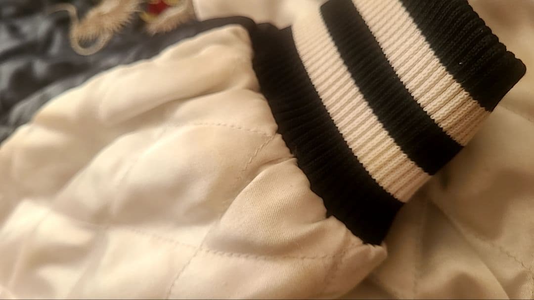 jumbo ジャンボ尾崎 龍 ドラゴン刺繍 スカジャン 黒/白