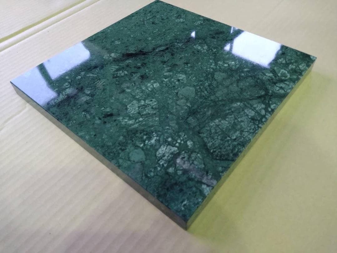 天然大理石　オーディオボード【エメラルドグリーン】350×300×25●5面磨き