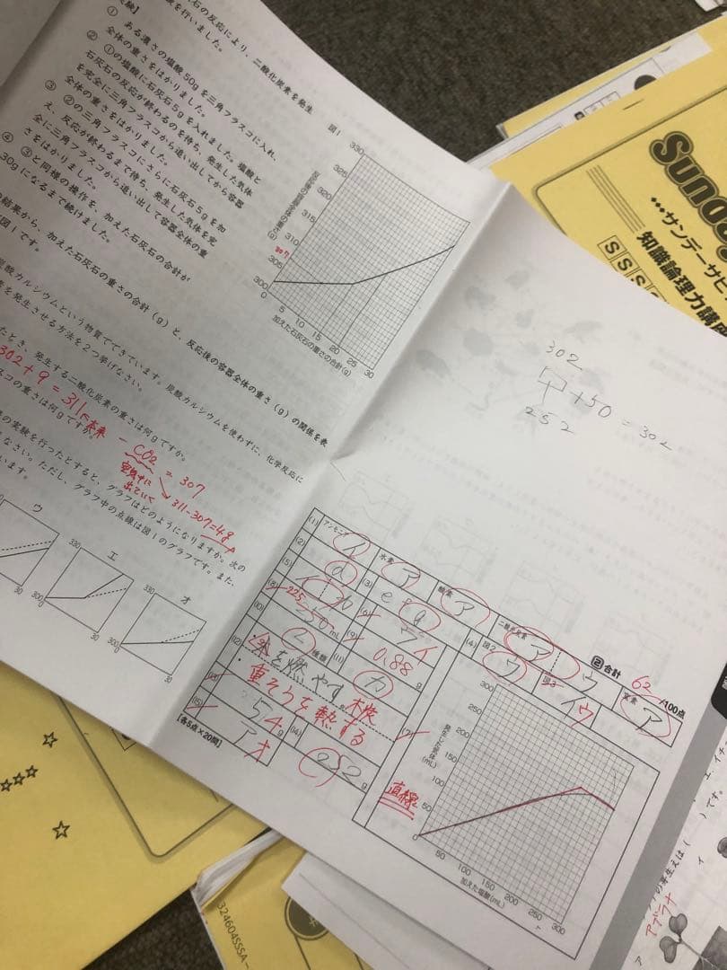 サピックス6年理科　サンデーサピックス　知識論理力講座全14回確認テスト付属