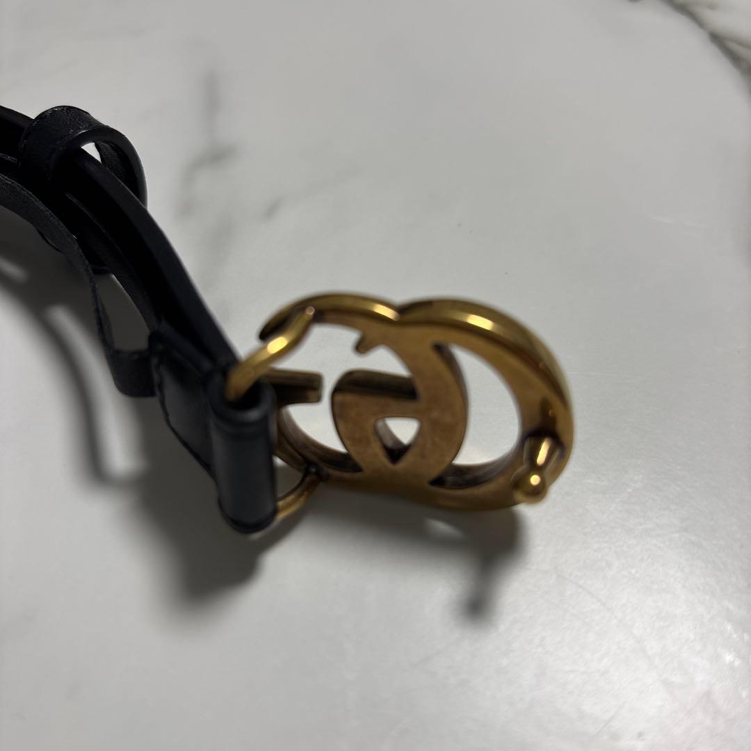 GUCCI ロゴ ブラックレザーベルト