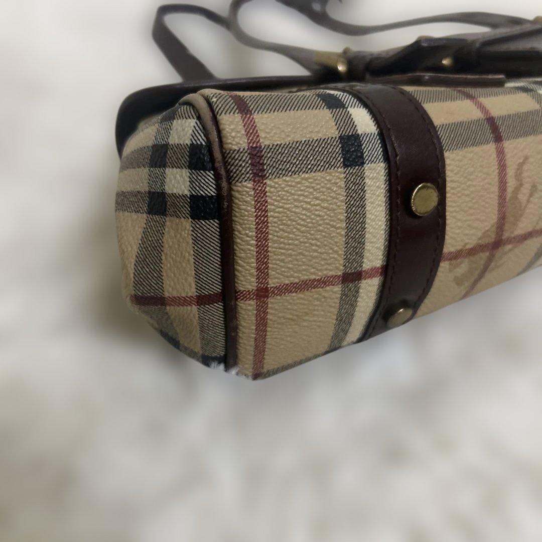 【希少デザイン】バーバリー BURBERRY ミニボストンバッグ ハンドバッグ