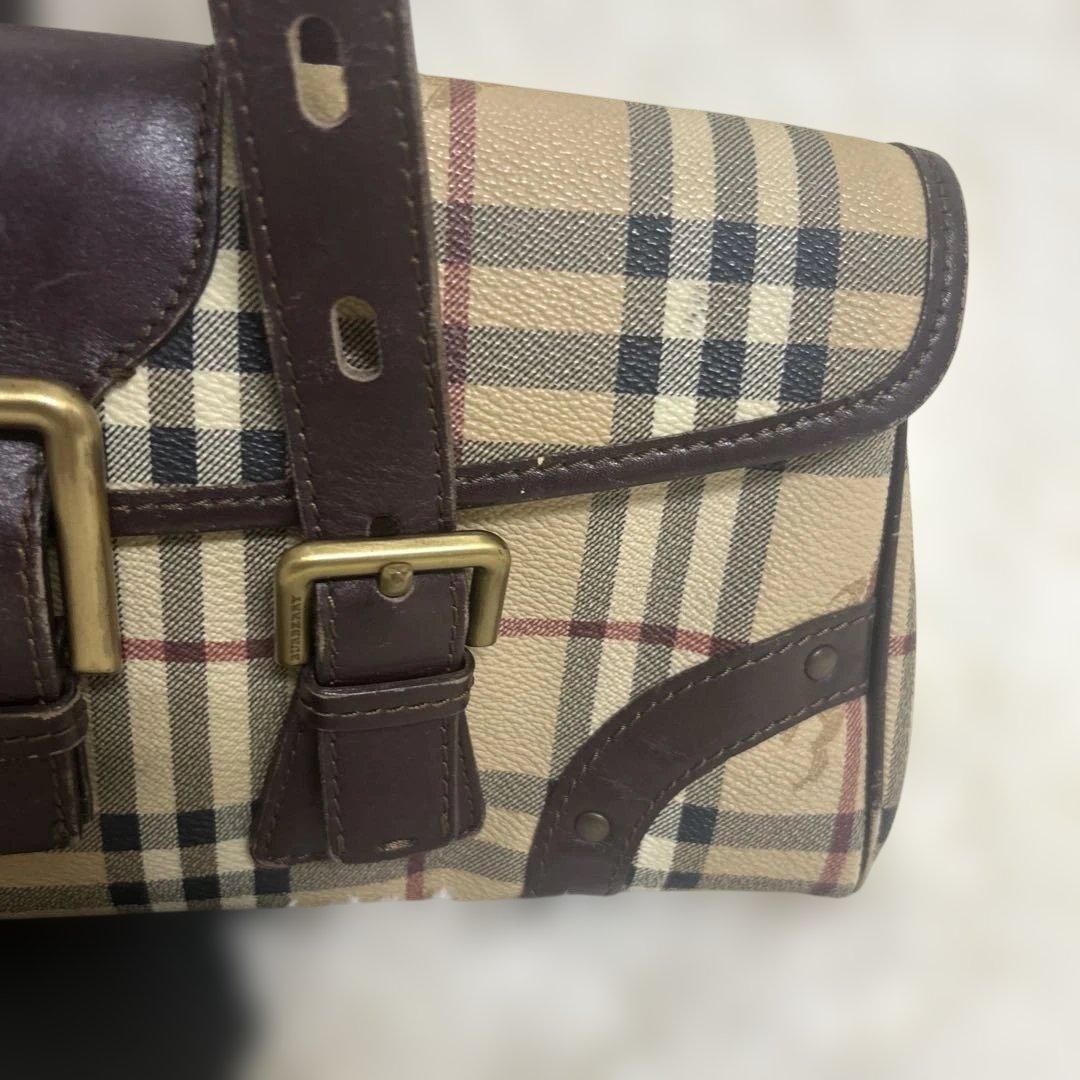 【希少デザイン】バーバリー BURBERRY ミニボストンバッグ ハンドバッグ