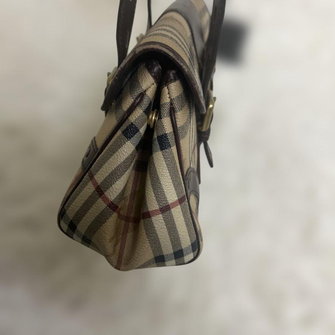 【希少デザイン】バーバリー BURBERRY ミニボストンバッグ ハンドバッグ