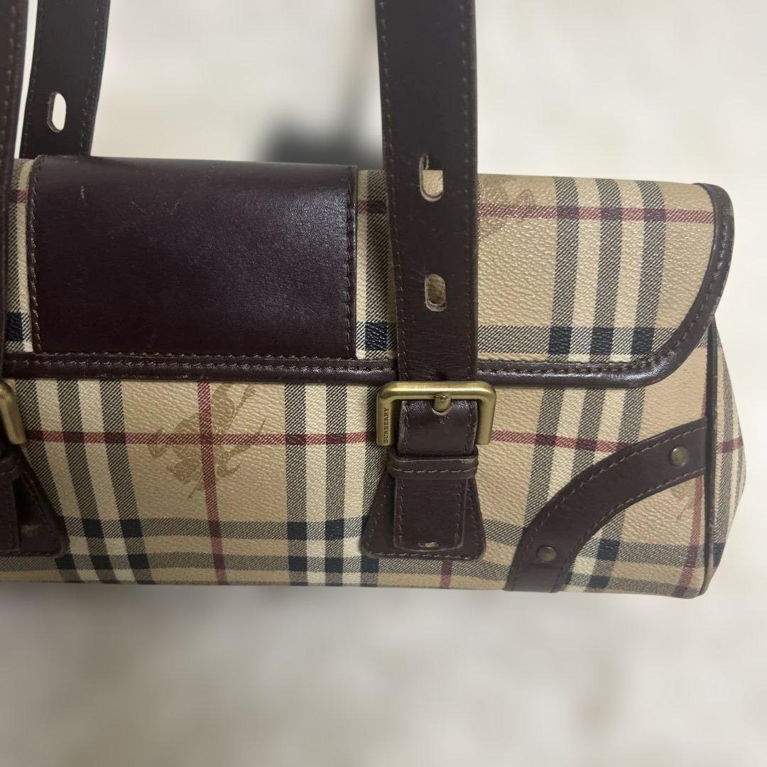 【希少デザイン】バーバリー BURBERRY ミニボストンバッグ ハンドバッグ