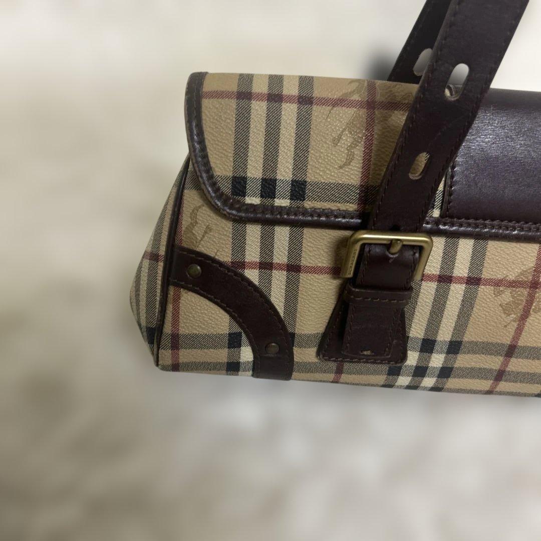 【希少デザイン】バーバリー BURBERRY ミニボストンバッグ ハンドバッグ