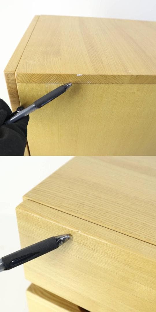 無印良品 タモ材 キャビネット デスクワゴン ドロワー キャスター付き