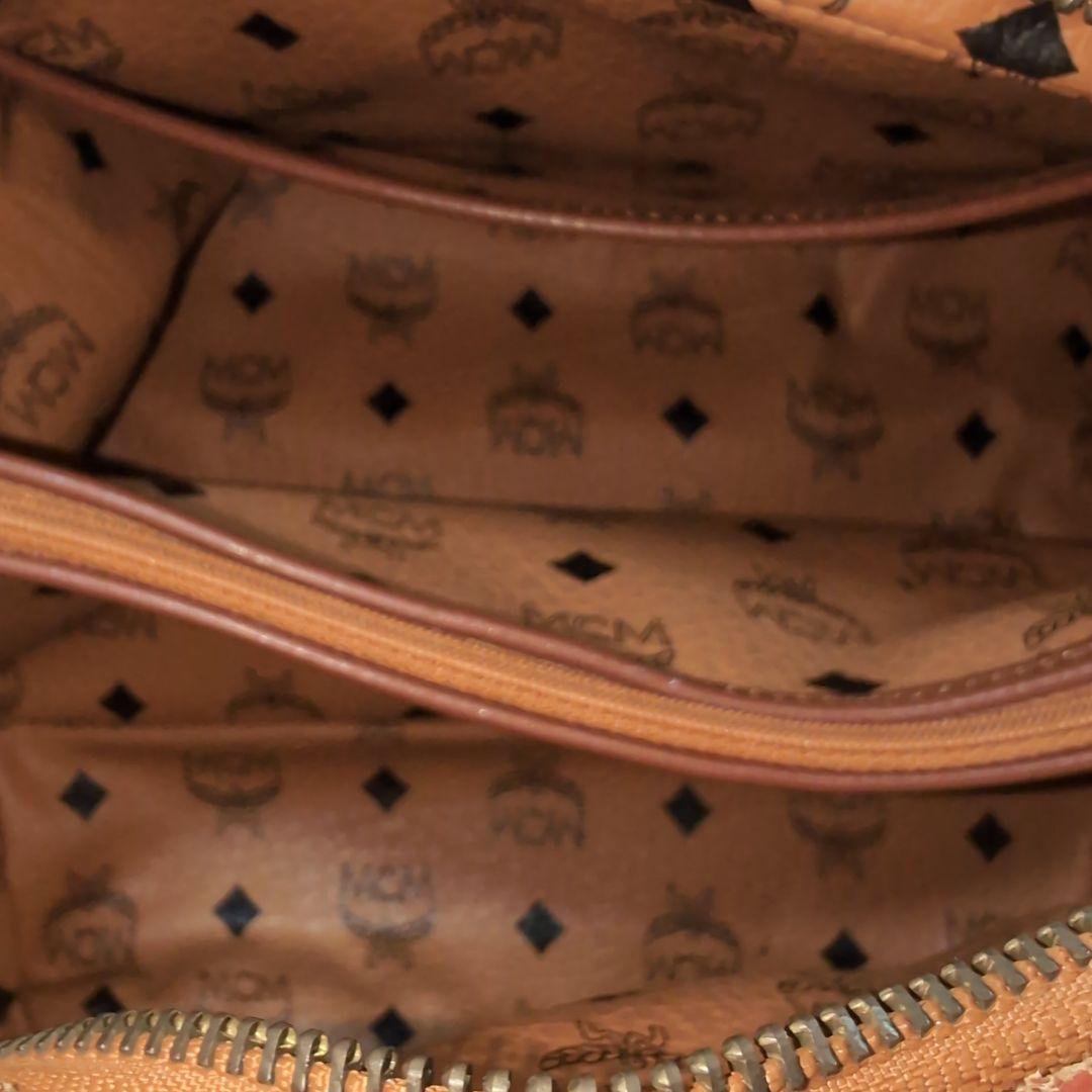 MCM エムシーエム ミニボストンバッグ ヴィセトス柄 レザー プレート