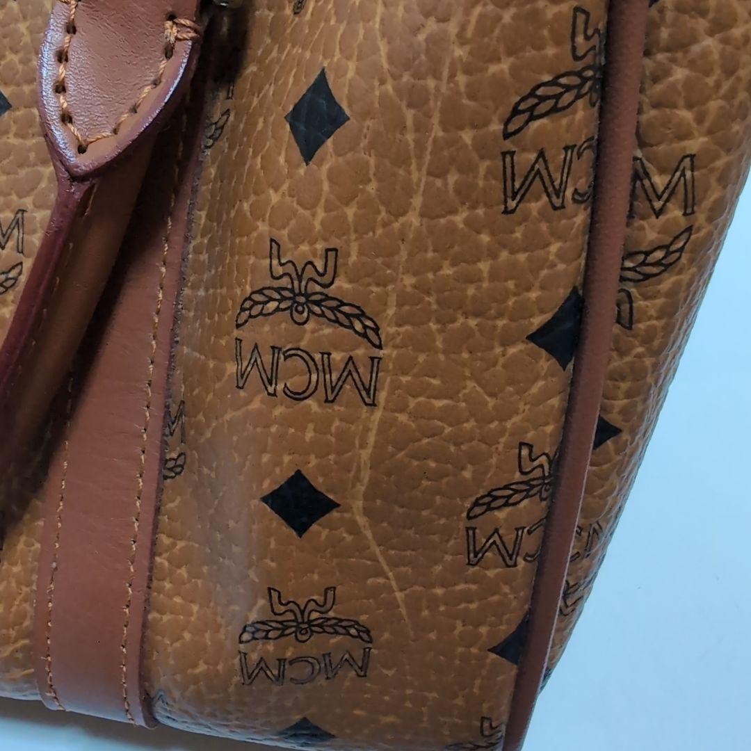 MCM エムシーエム ミニボストンバッグ ヴィセトス柄 レザー プレート