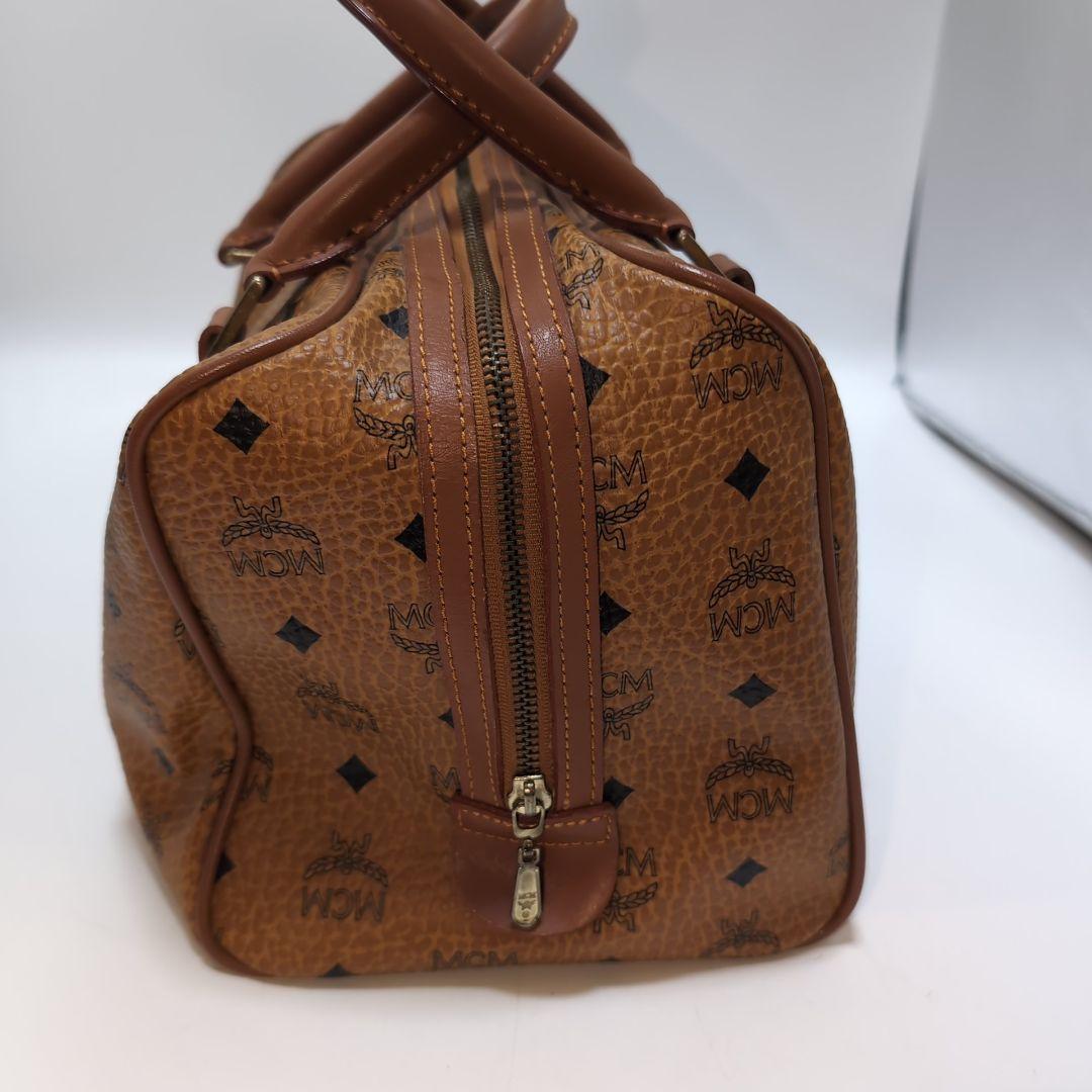 MCM エムシーエム ミニボストンバッグ ヴィセトス柄 レザー プレート