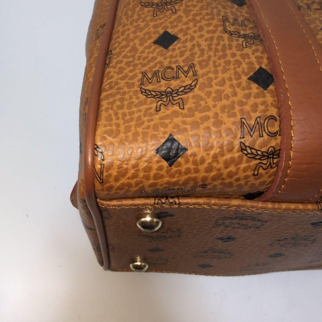 MCM エムシーエム ミニボストンバッグ ヴィセトス柄 レザー プレート