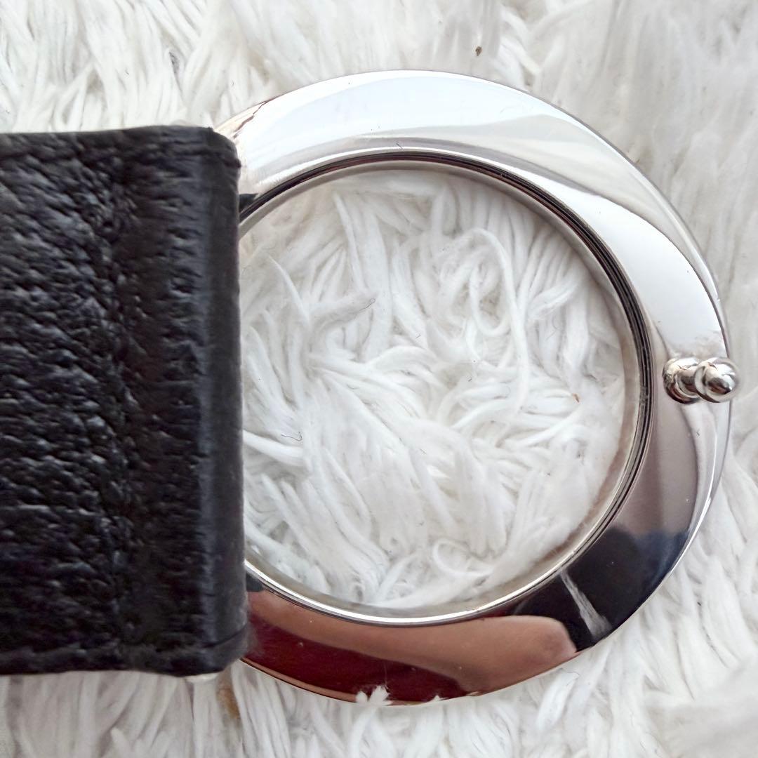 【未使用】ブルガリ ベルト ロゴマニア サークルロゴ シルバー金具 ブラック