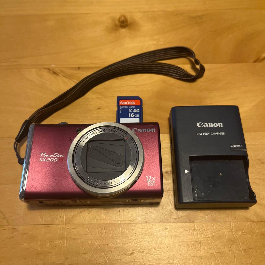 Canon PowerShot SX200 IS ピンク 動作確認済み 充電器