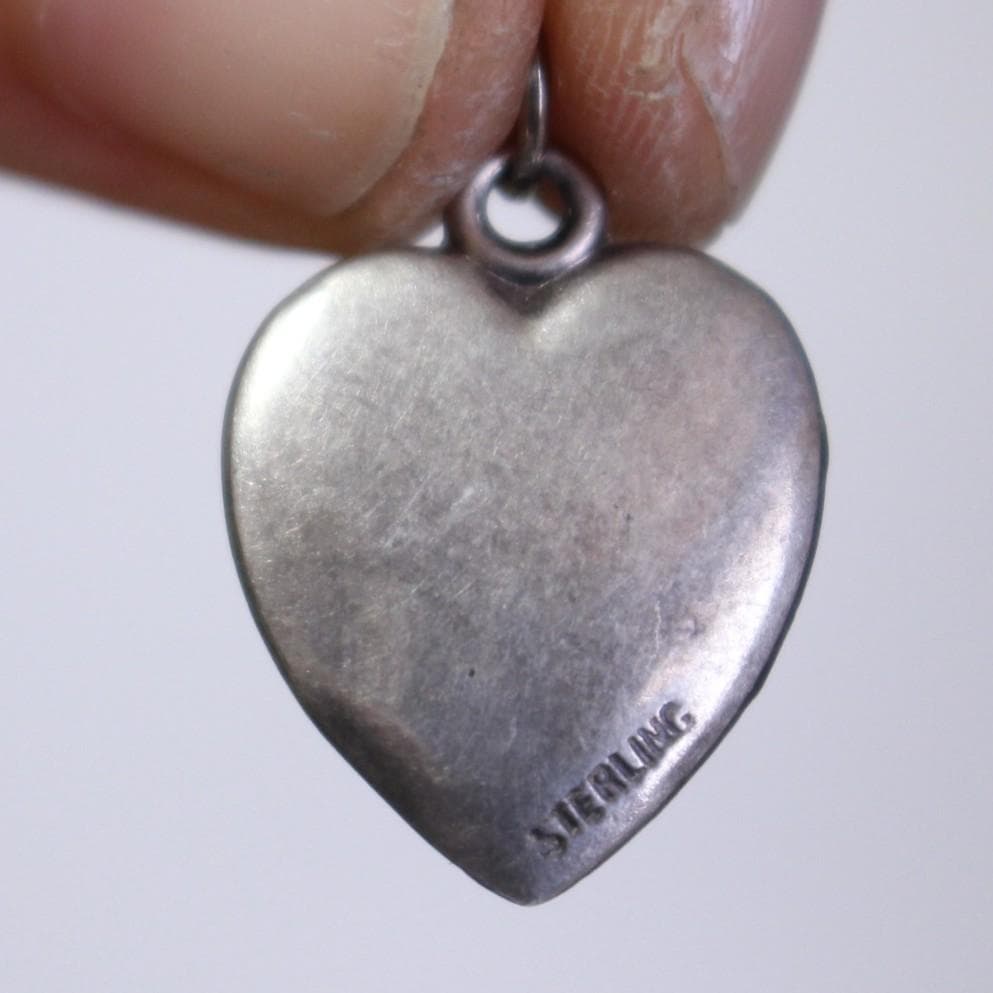 40s　スウィートハートジュエリー　波　スクロール　アールデコ　NAVY 古着に