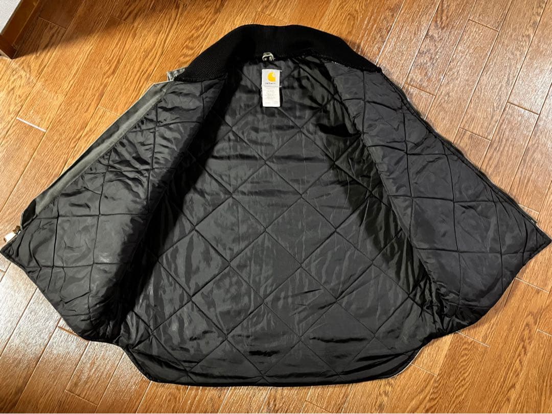 90s Carhartt モスグリーン ダックベスト USA製 腰ゴム XL