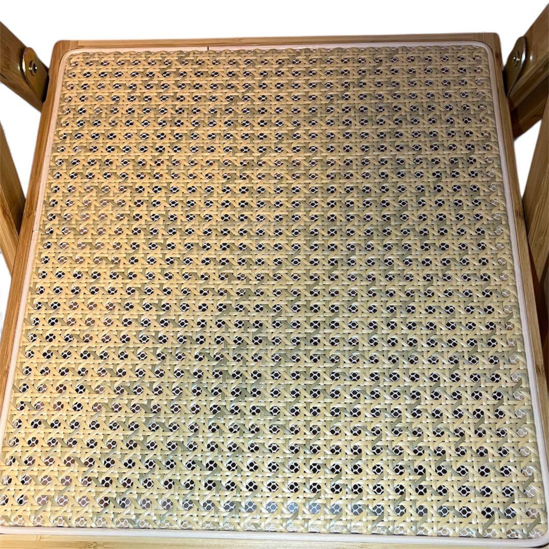 ラタン ダイニングチェア 2脚セット 北欧風 韓国風 折り畳み 座椅子