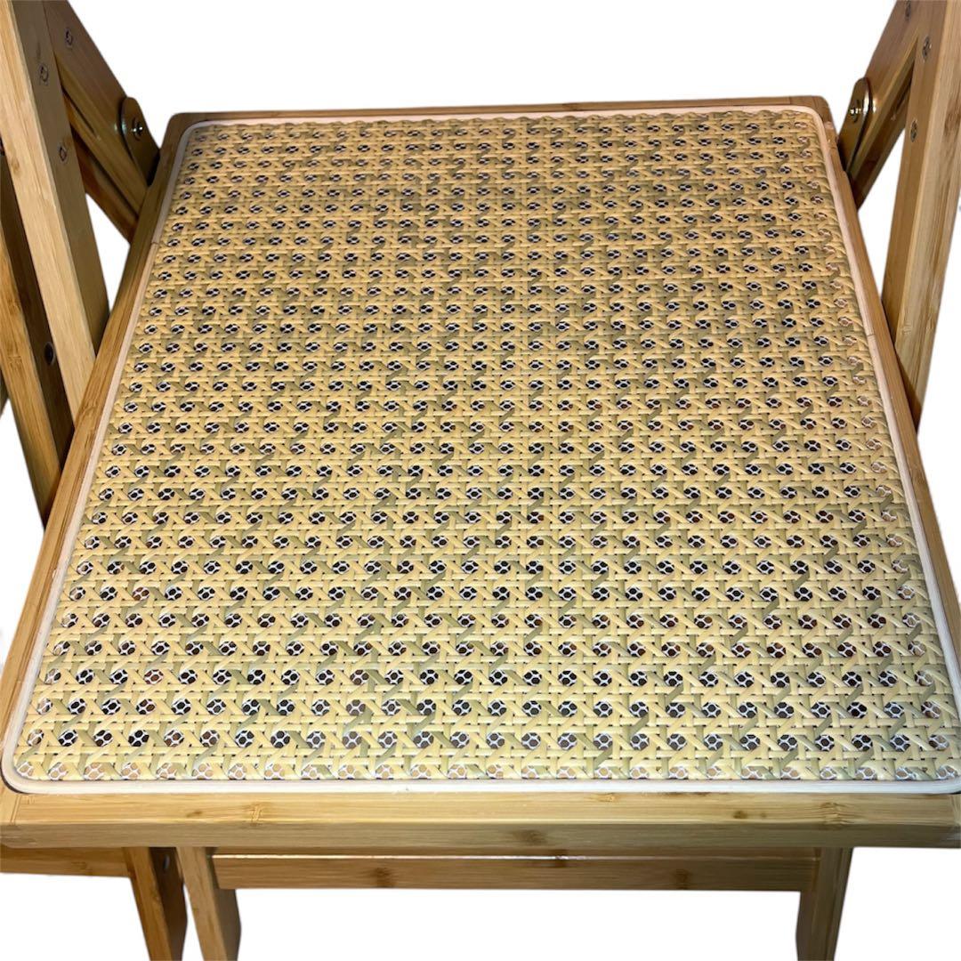 ラタン ダイニングチェア 2脚セット 北欧風 韓国風 折り畳み 座椅子