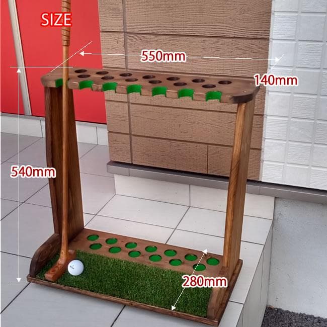 ゴルフクラブスタンド13本＋7本【完成品お届け】塗装＆フェルト付