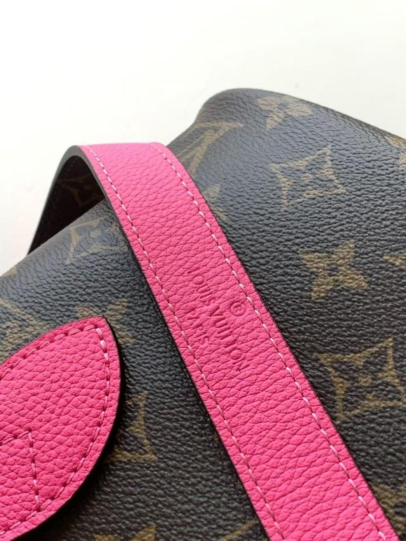 ハンドバッグ モノグラム ブラウン/ピンク