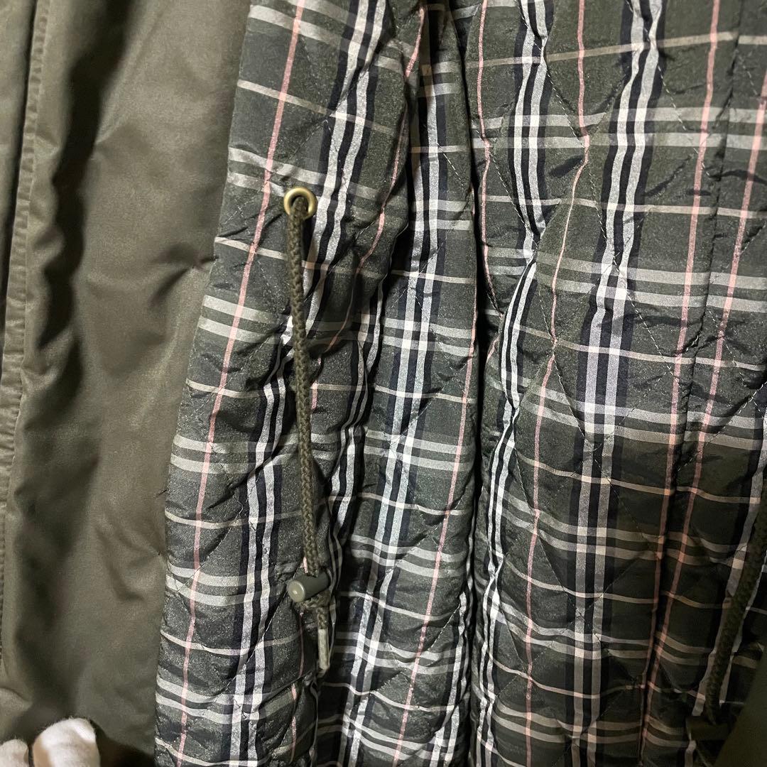 ◆中古美品　BURBERRY モッズコートラクーンファー付き/カーキ38(Ｍ)