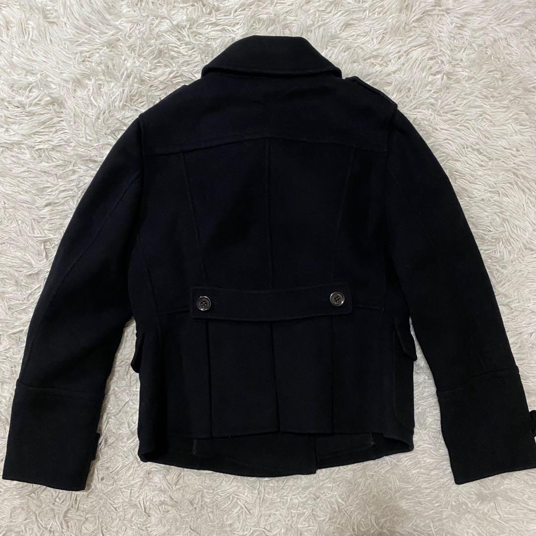 【美品】バーバリーロンドン　ショートダッフルコート　メガチェック　黒　XXL