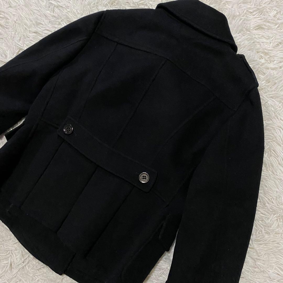 【美品】バーバリーロンドン　ショートダッフルコート　メガチェック　黒　XXL