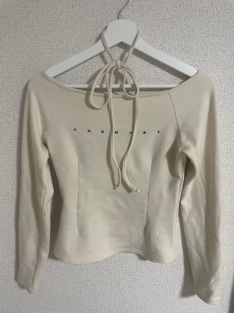 トップス Andmary Mary logo choker tops ivory