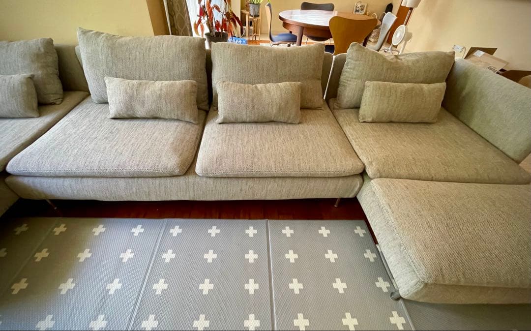 SÖDERHAMN ソーデルハムン 3人掛けソファ　ベージュ／ブラウン