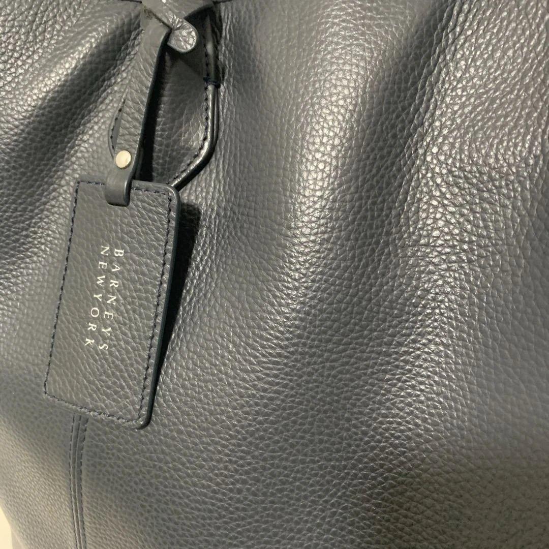 【2/1迄値引きあり】BARNEYS NYレザートートバッグ ネイビー