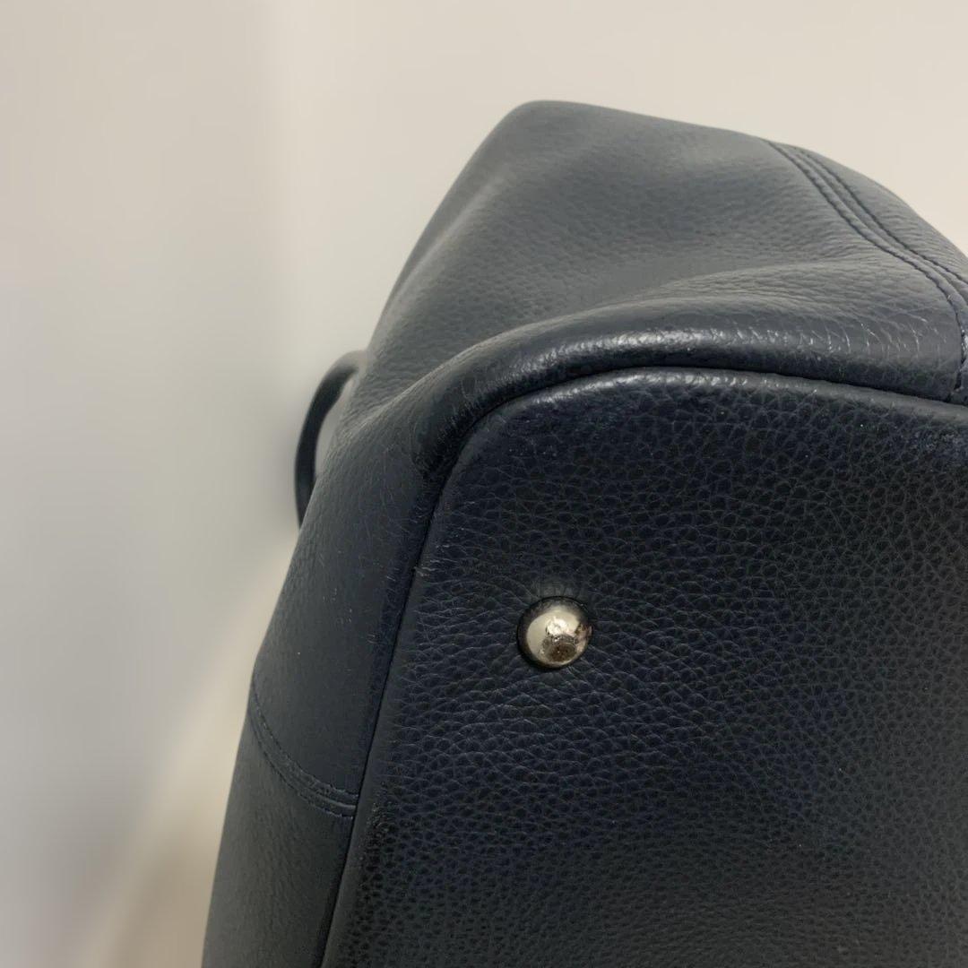 【2/1迄値引きあり】BARNEYS NYレザートートバッグ ネイビー