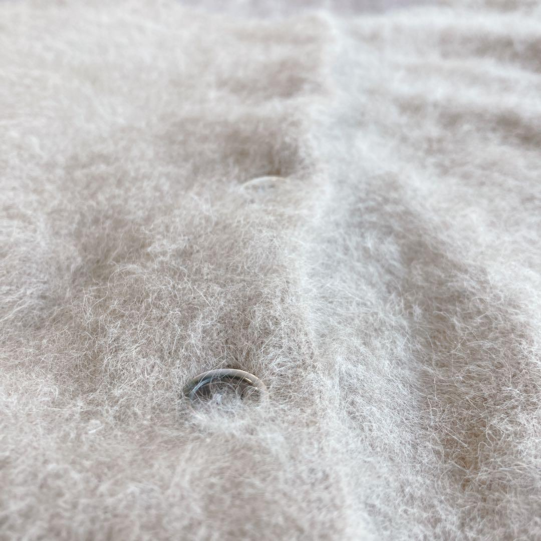 美品☆オメカシ　 ファーカシミヤ　カーディガン 2WAY モカ　Fサイズ