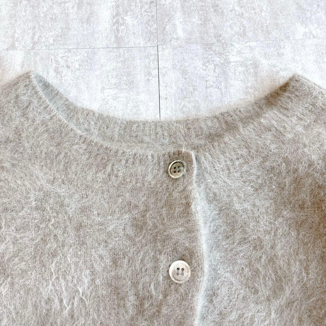 美品☆オメカシ　 ファーカシミヤ　カーディガン 2WAY モカ　Fサイズ