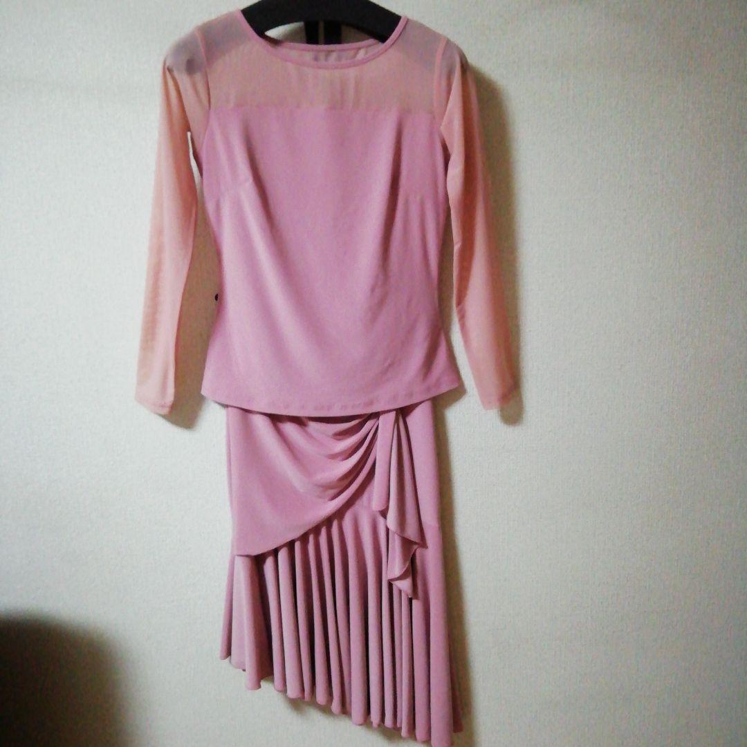 ジャンテイ　ピンクセットアップ　ラテンドレス　トップス&スカート未使用品