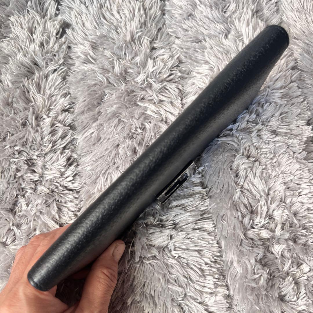 美品✨GUCCI G金具フラップ　レザー　ブラック　長財布　シルバーロゴ　メンズ