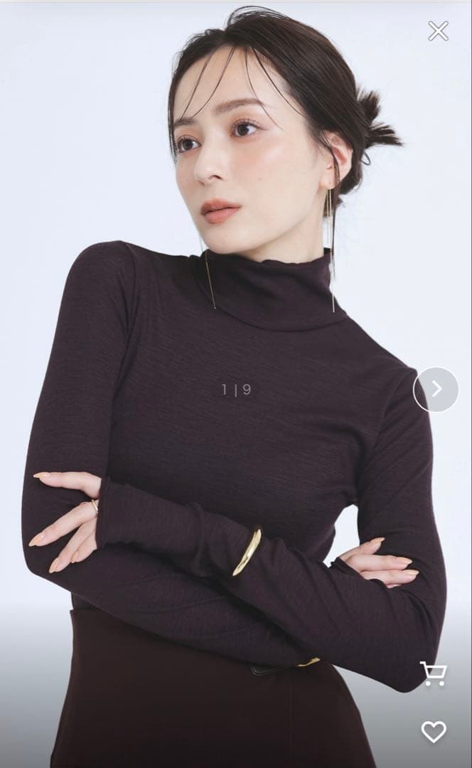 【新品タグ付き】完売品✨️アニュアンス シアーウール タートルネックカットトップス