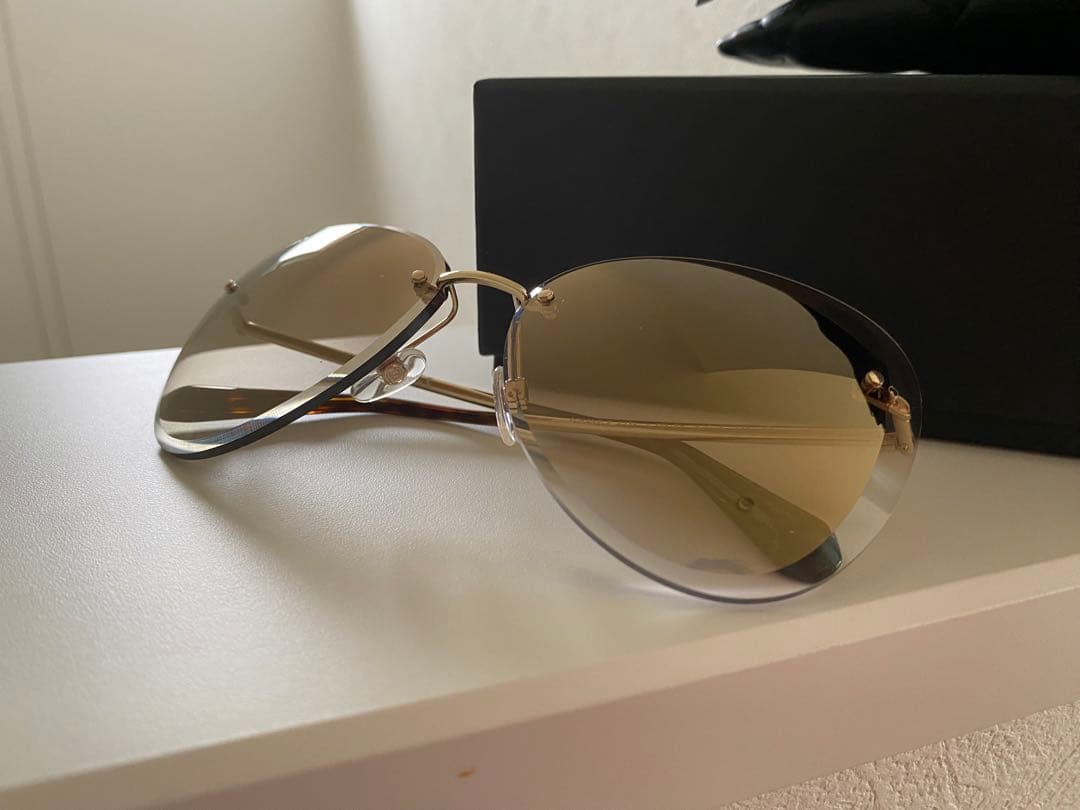 CHANEL 新品 サングラス ミラー 未使用 ケース付　べっ甲