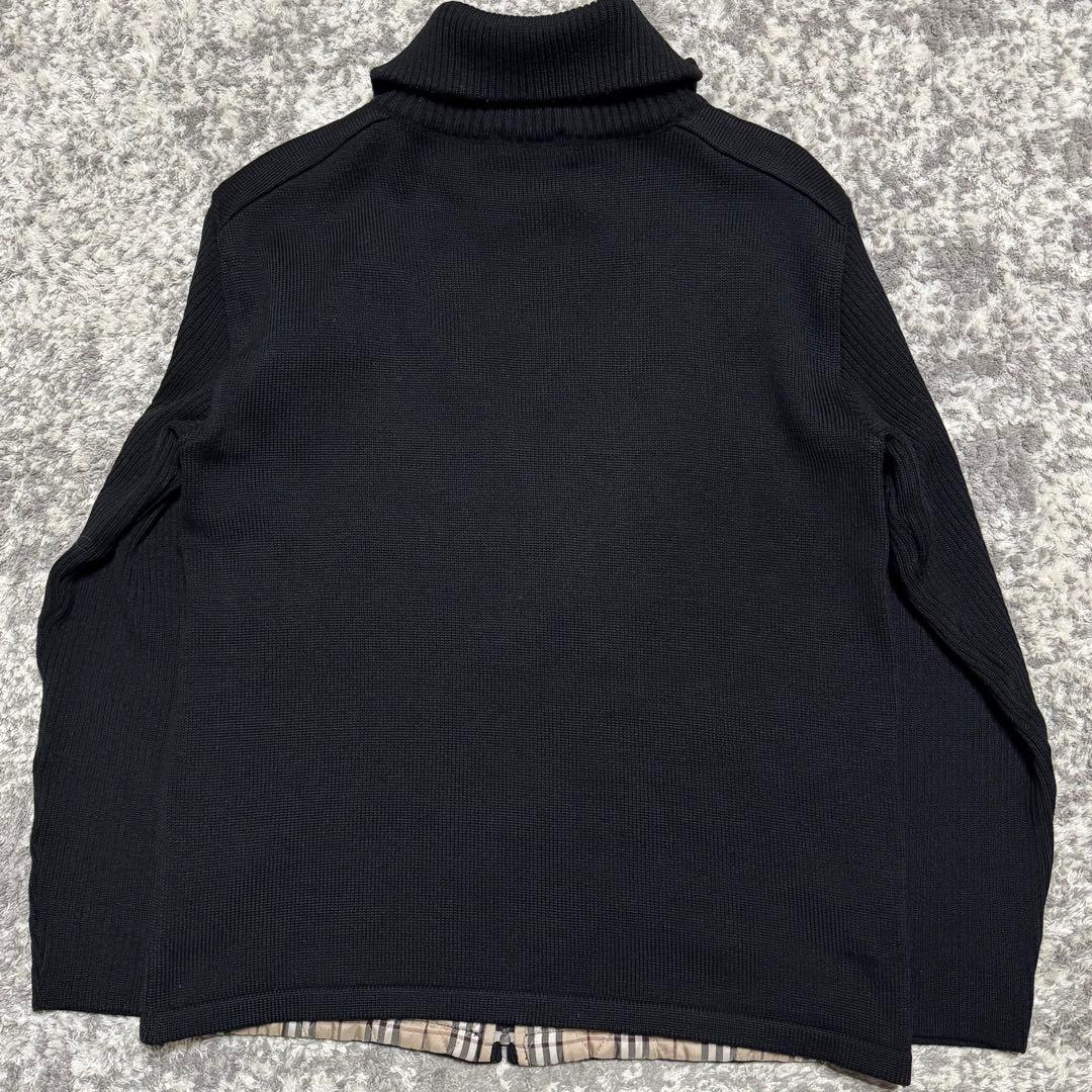 バーバリーブラックレーベル ドライバーズニット 中綿 ウールジャケット 日本製