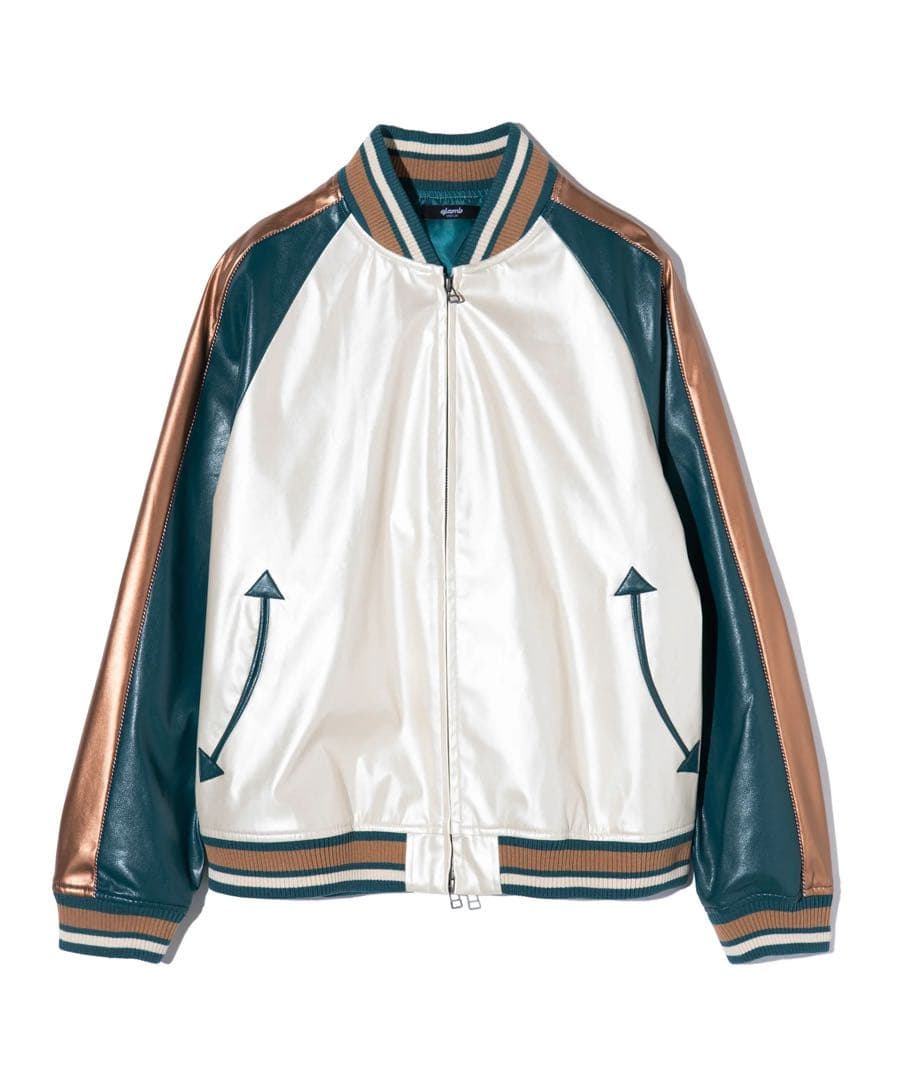 新品未使用　glamb シンセレザー スカジャン ベージュ Mサイズ