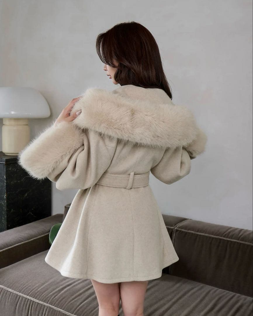 Darich ダーリッチ　ウエストベルトプリンセスラインコート　ベージュ　BEG