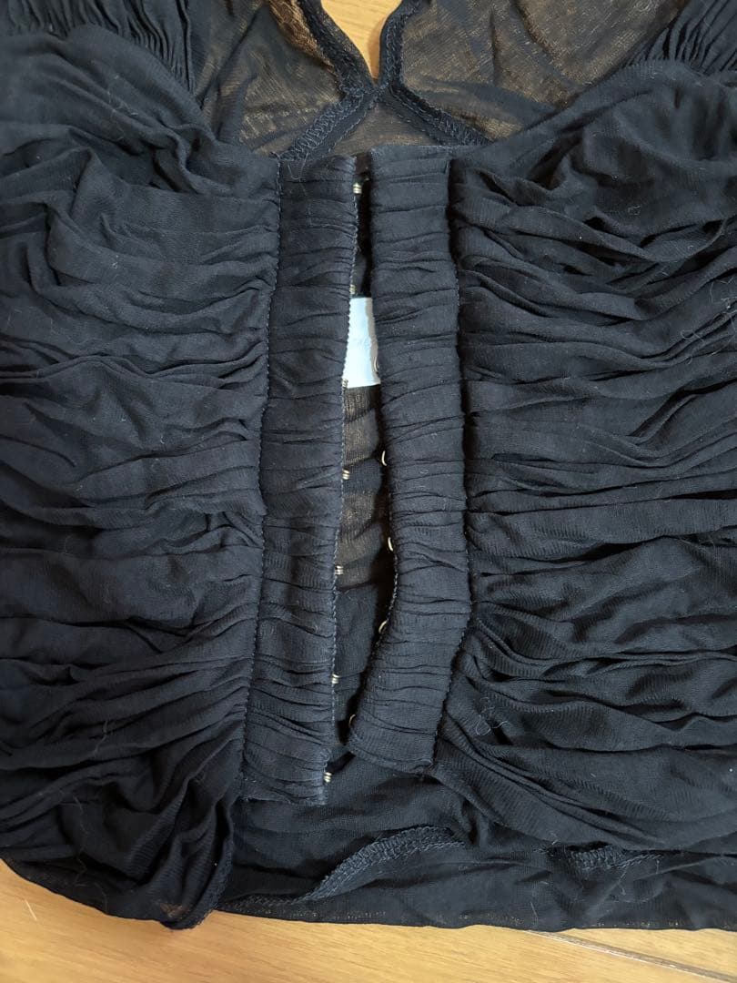 マメクロゴウチ　キャミソール　ビスチェ　コットン　ブラック