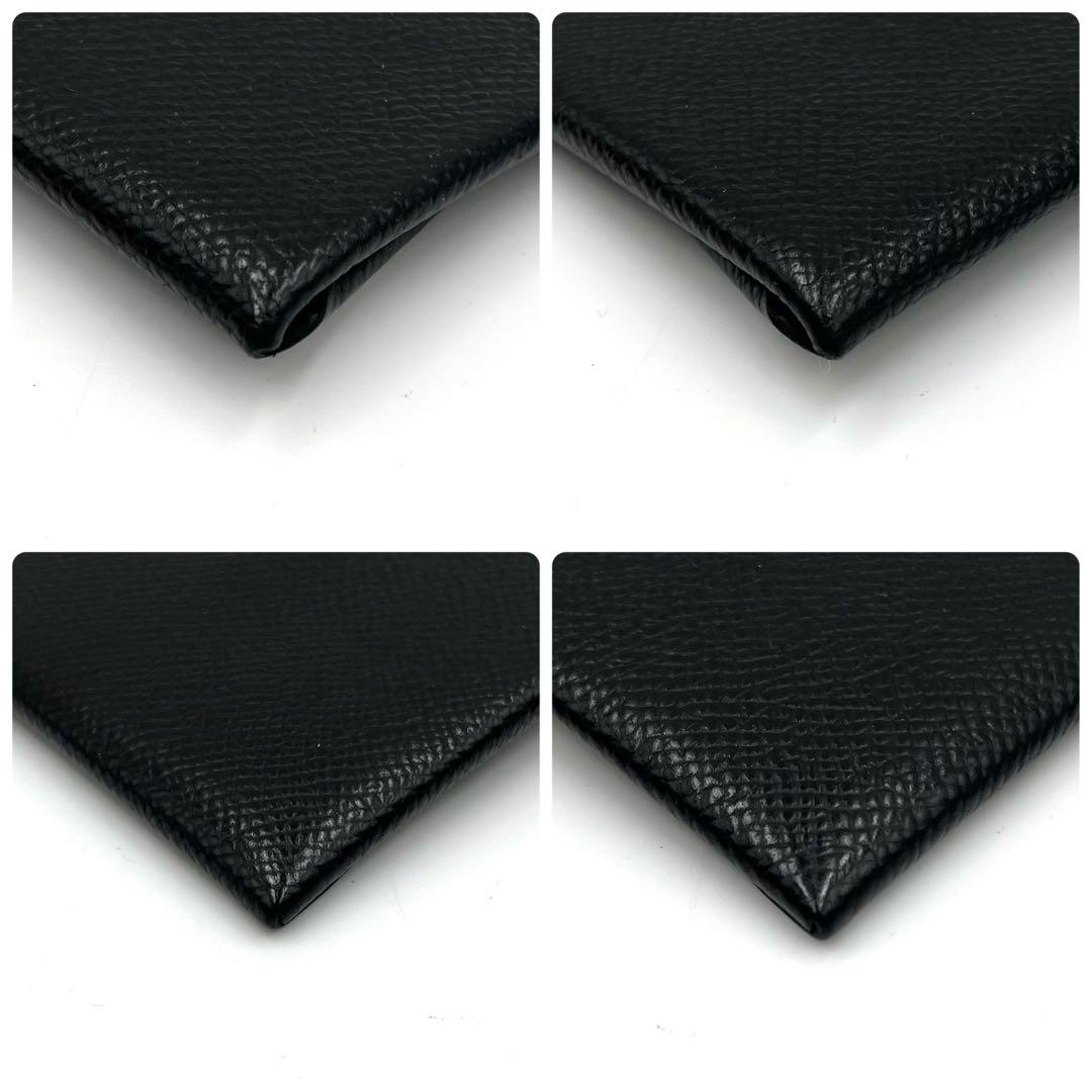 美品 HERMES エルメス バスティア エプソン ブラック ケース