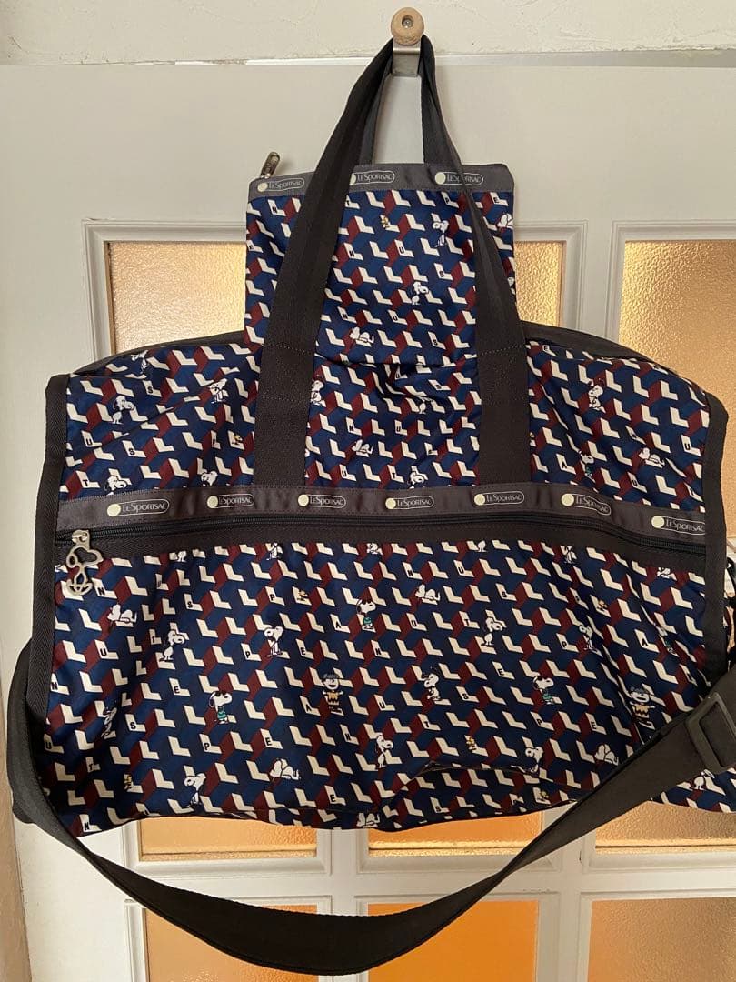 レスポートサック 大容量 スヌーピー ジオメトリック ボストンバッグ