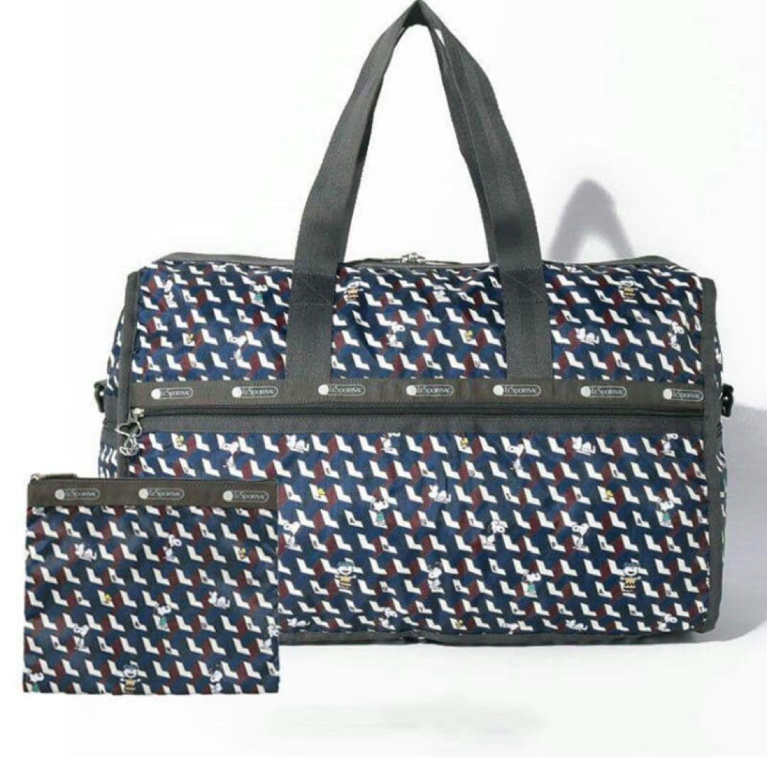 レスポートサック 大容量 スヌーピー ジオメトリック ボストンバッグ