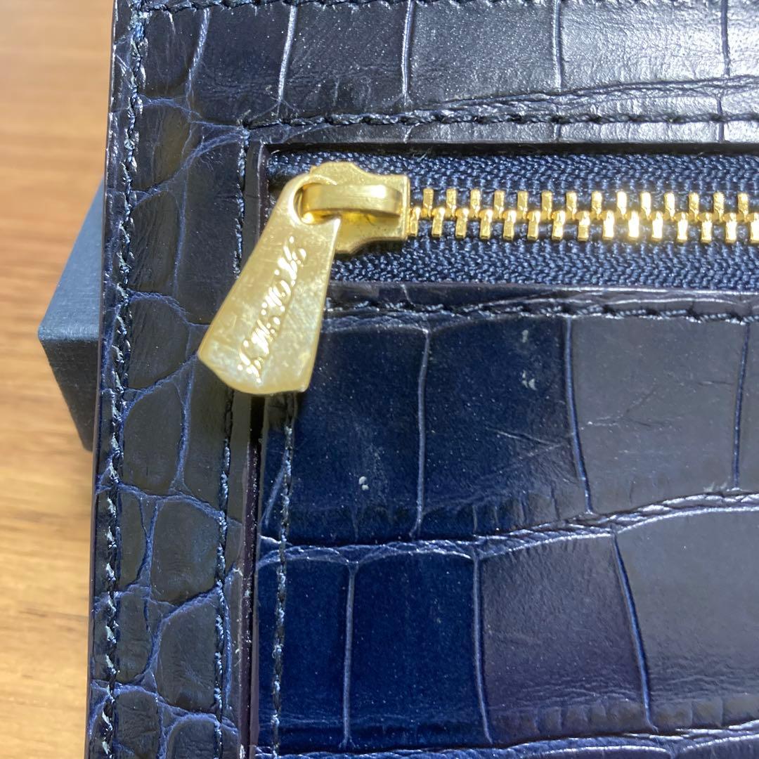 A.D.M.J. クロコダイルレザー 長財布 ネイビー