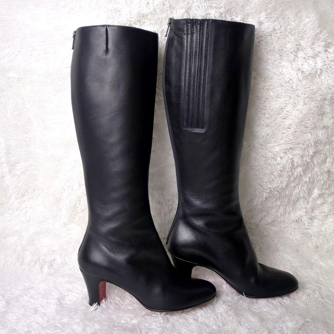 クリスチャンルブタン　ロングブーツ　黒　ブラック　22.5