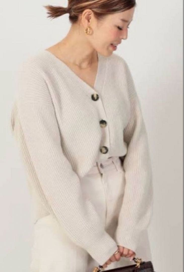 未使用級✳︎ドゥーズィエムクラスシルク混カーディガンアイボリーエヴリディアイライク