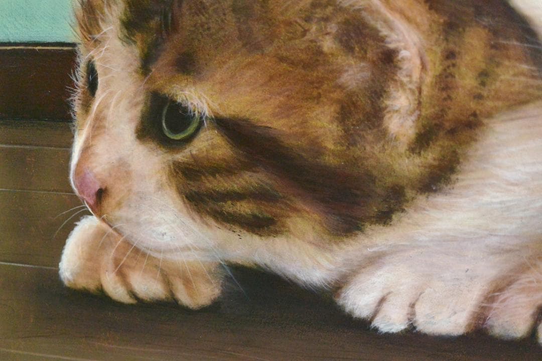 アクリル画　仲良し仔猫　Ａ２