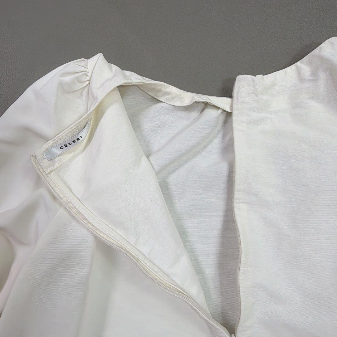 美品 CELERIセルリ PUFF ブラウス　ボリューム袖　アイボリー